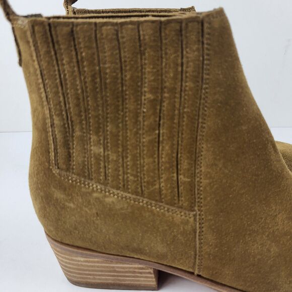 Marc Fisher LTD Yarita Toe Ankle Bootie Chelsea Brown Suede Pull On Pointed 8M - Picture 9 of 16